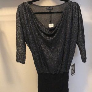 Express silver metallic dress